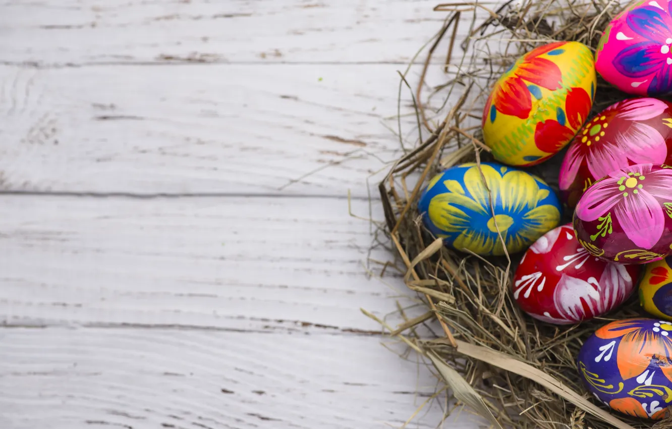 Фото обои весна, colorful, Пасха, wood, spring, Easter, eggs, decoration