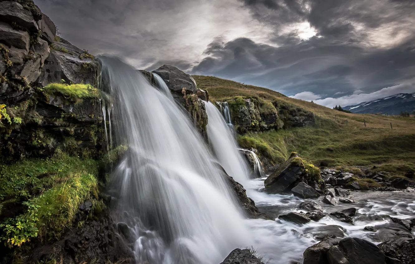 Фото обои водопад, Исландия, Iceland