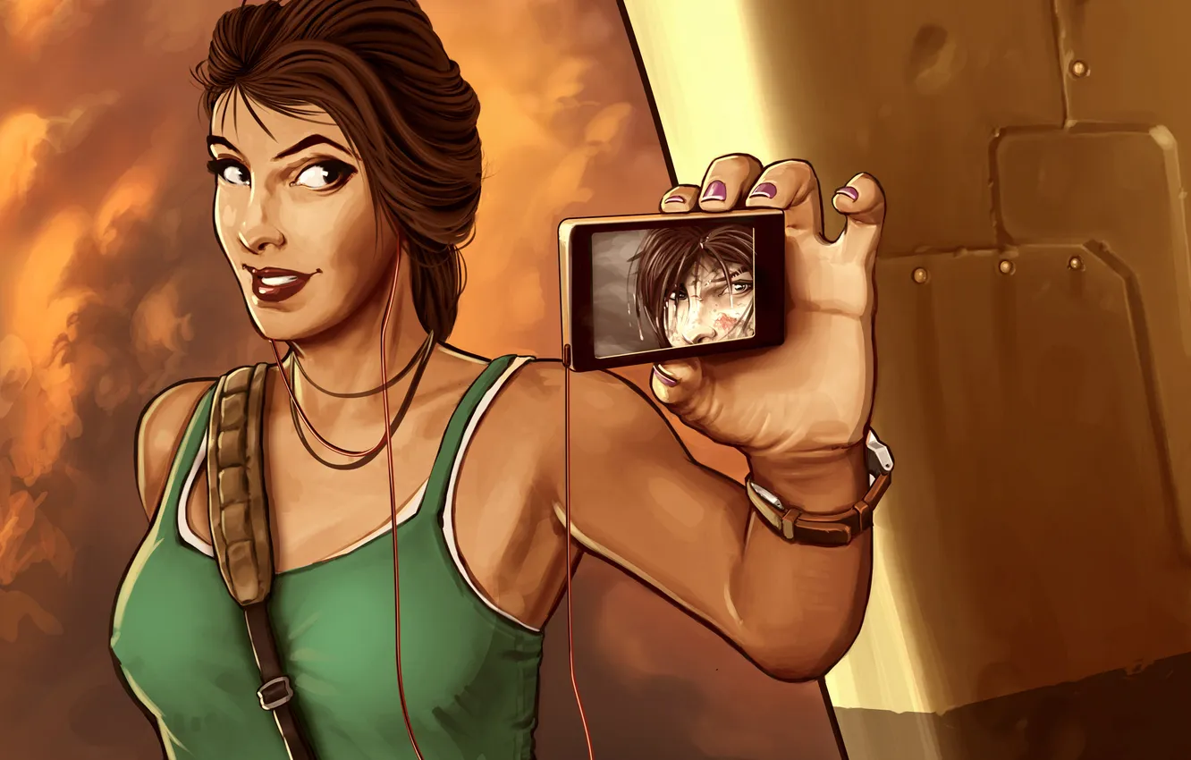 Фото обои брюнетка, Tomb Raider, красотка, Расхитительница гробниц, кпк