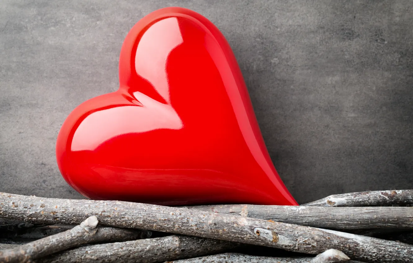 Фото обои любовь, ветки, сердце, red, love, heart, wood, romantic