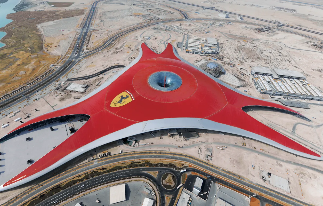 Фото обои Ferrari World, дубай, ОАЭ, Абу-Даби, Эмираты, парк Феррари, Formula Rossa, Italy desigh