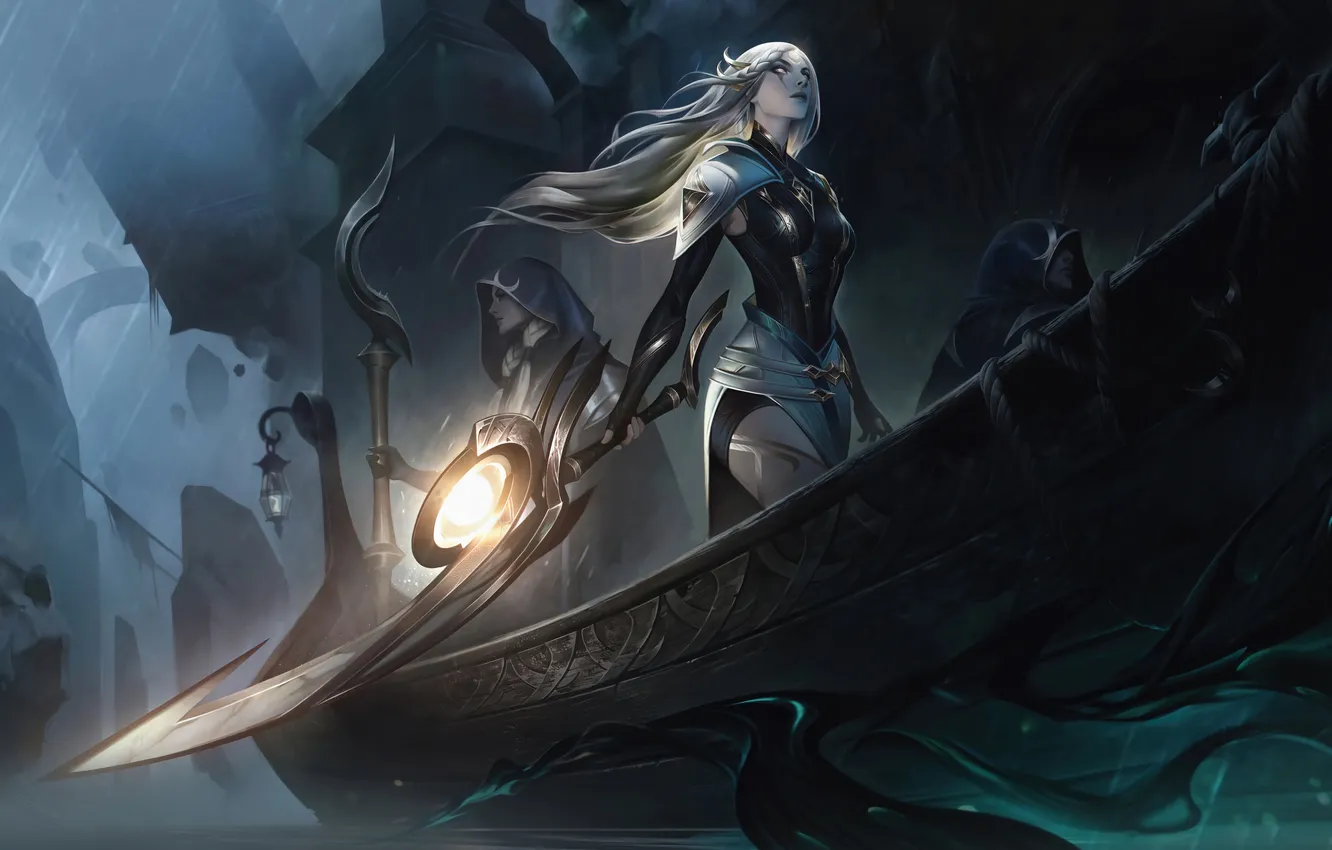 Фото обои девушка, мрак, game, character, персонаж, League of Legends, LOL, Диана