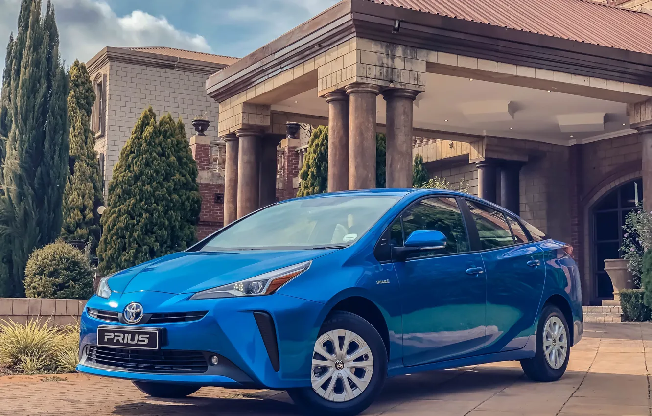Фото обои фото, Голубой, Toyota, Автомобиль, Prius, 2019