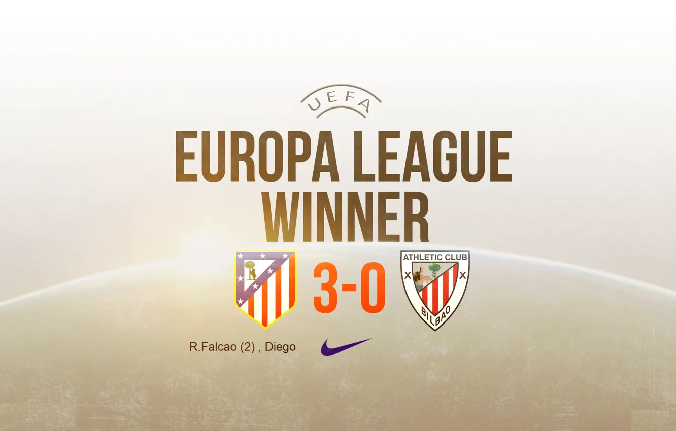 Фото обои wallpaper, Nike, football, Spain, winner, Atletico Madrid, Europa League