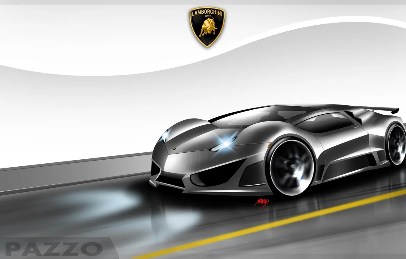 Фото обои фон, значок, арт, концепт, Lamborghini PAZZO