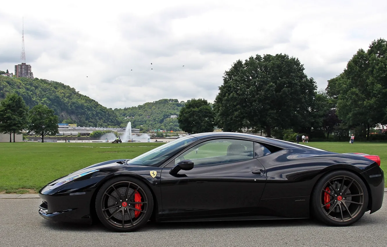 Фото обои парк, Ferrari, Ferrari 458 Italia, Ferrari Italia