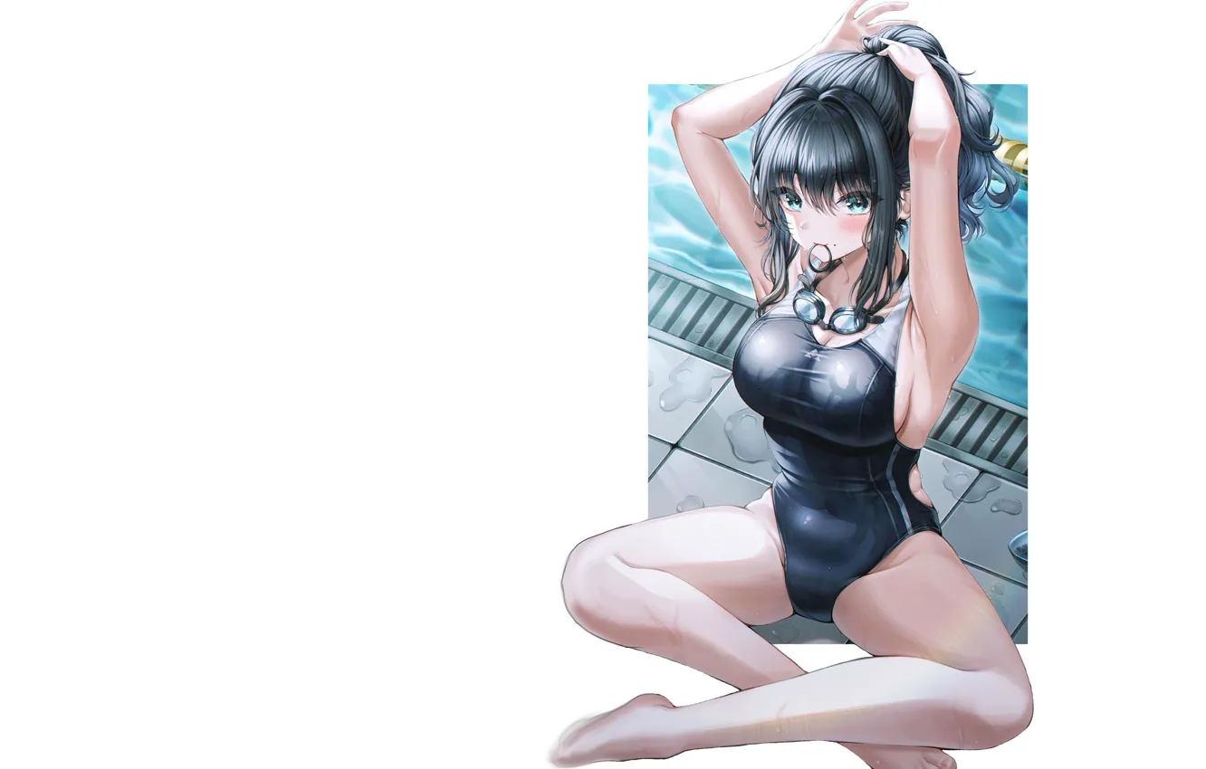 Фото обои kawaii, girl, hot, sexy, pool, anime, pretty, swimsuit