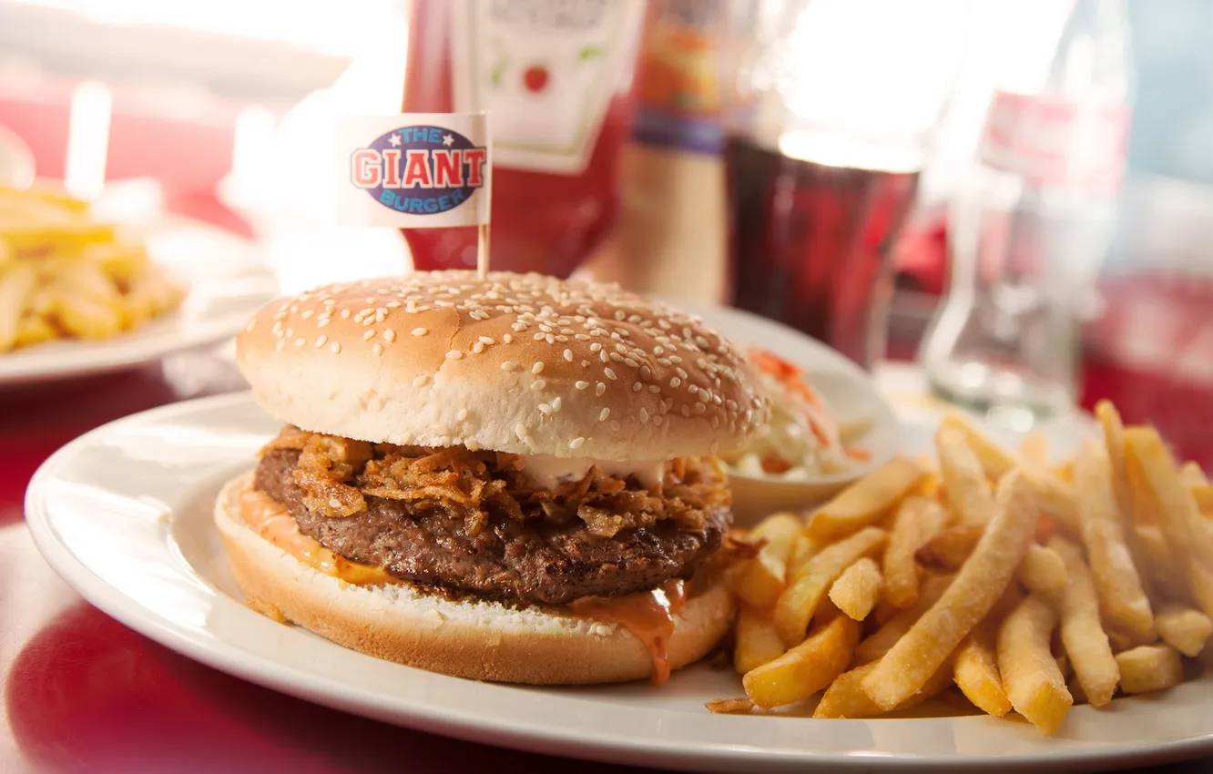 Фото обои еда, Burger, Fries