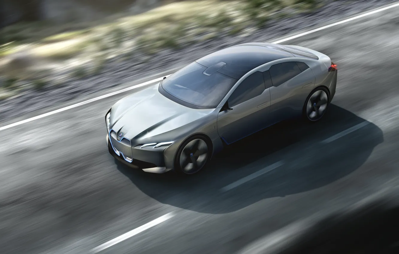 Фото обои Concept, BMW, Концепт, Седан, Сверху, Немецкий, Электромобиль, 2021