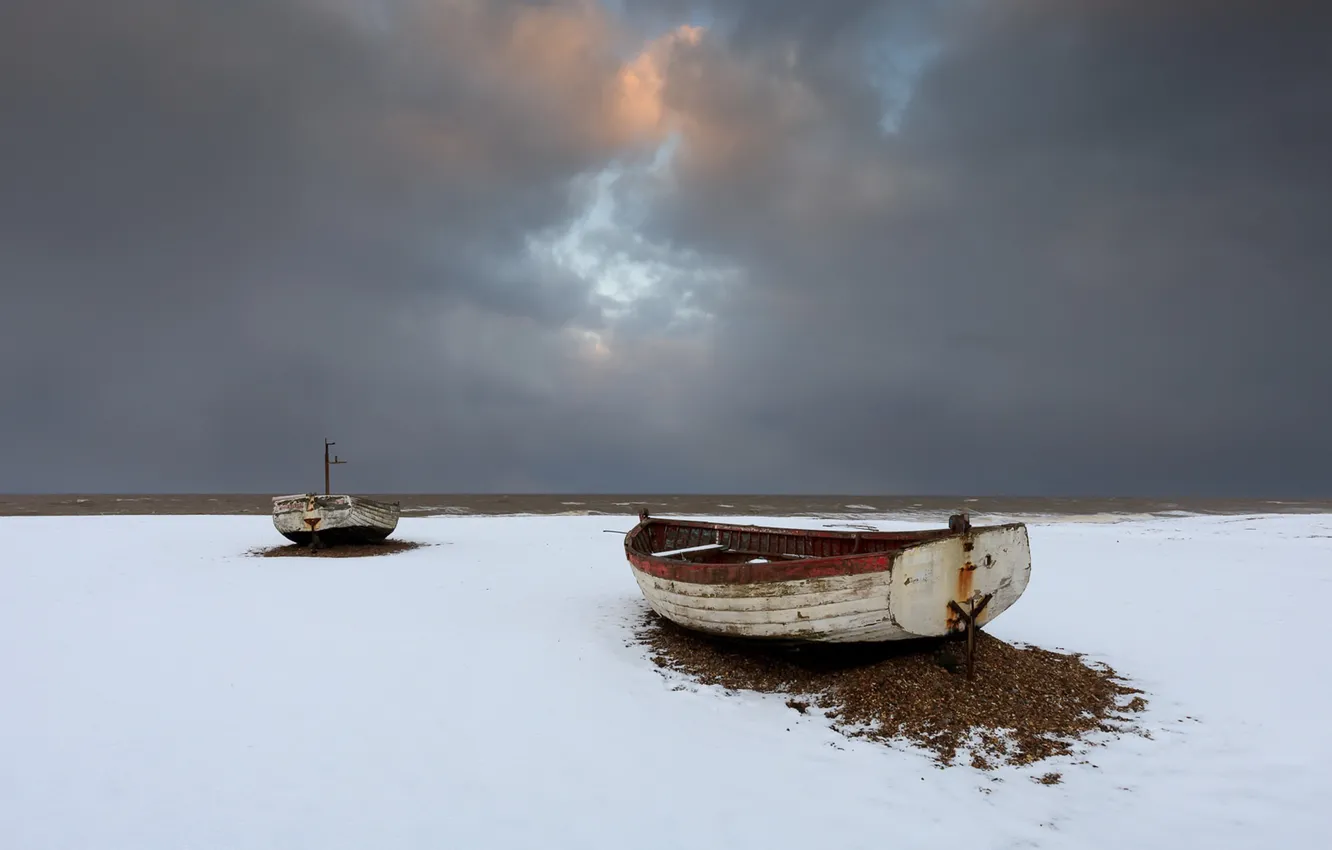 Фото обои море, берег, лодка