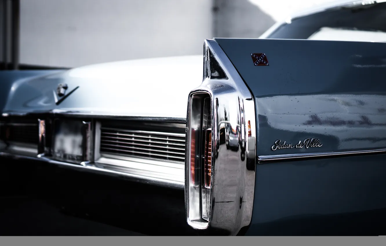 Фото обои фары, Cadillac, классика, хром, De Ville
