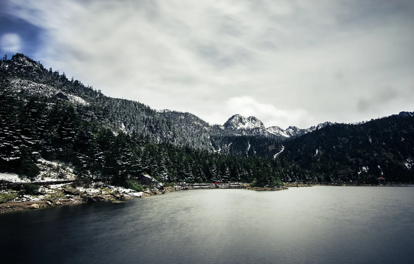 Фото обои горы, озеро, Природа