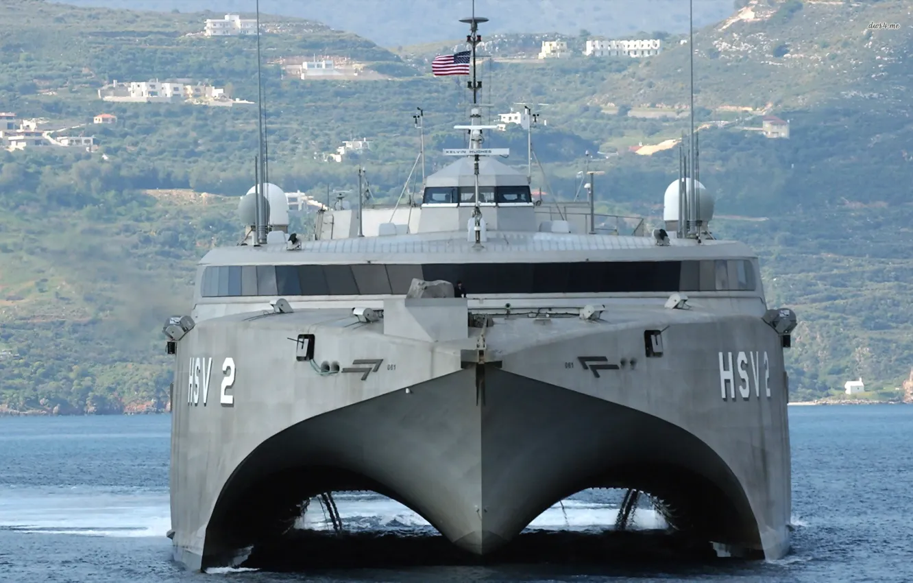 Фото обои катамаран, ВМФ США, гибридный, HSV-2 Swift, High Speed Vessel, Высокоскоростной корабль