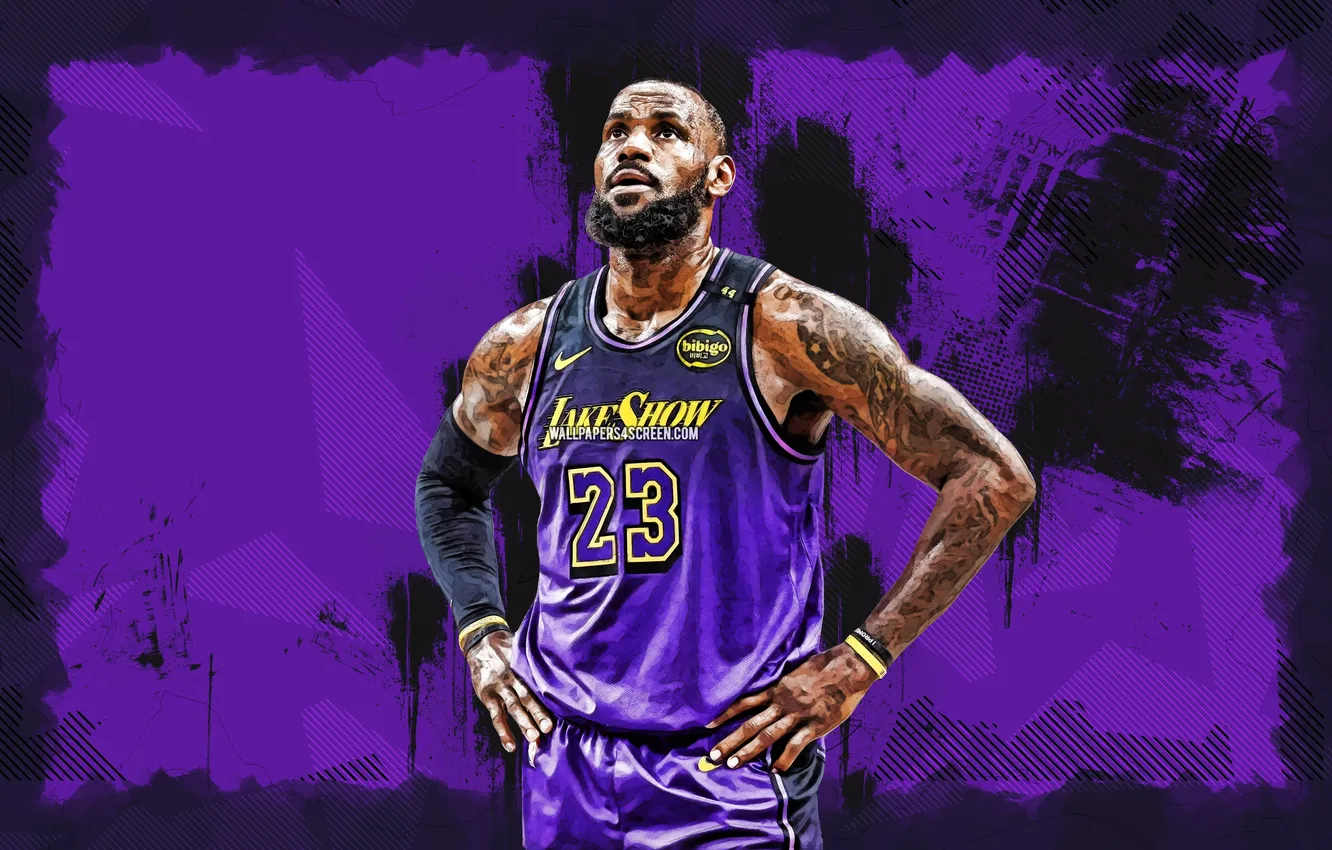 Фото обои Legend, NBA, Lakers, LeBron James, Basketball, LeBron, American, Los Angeles Lakers