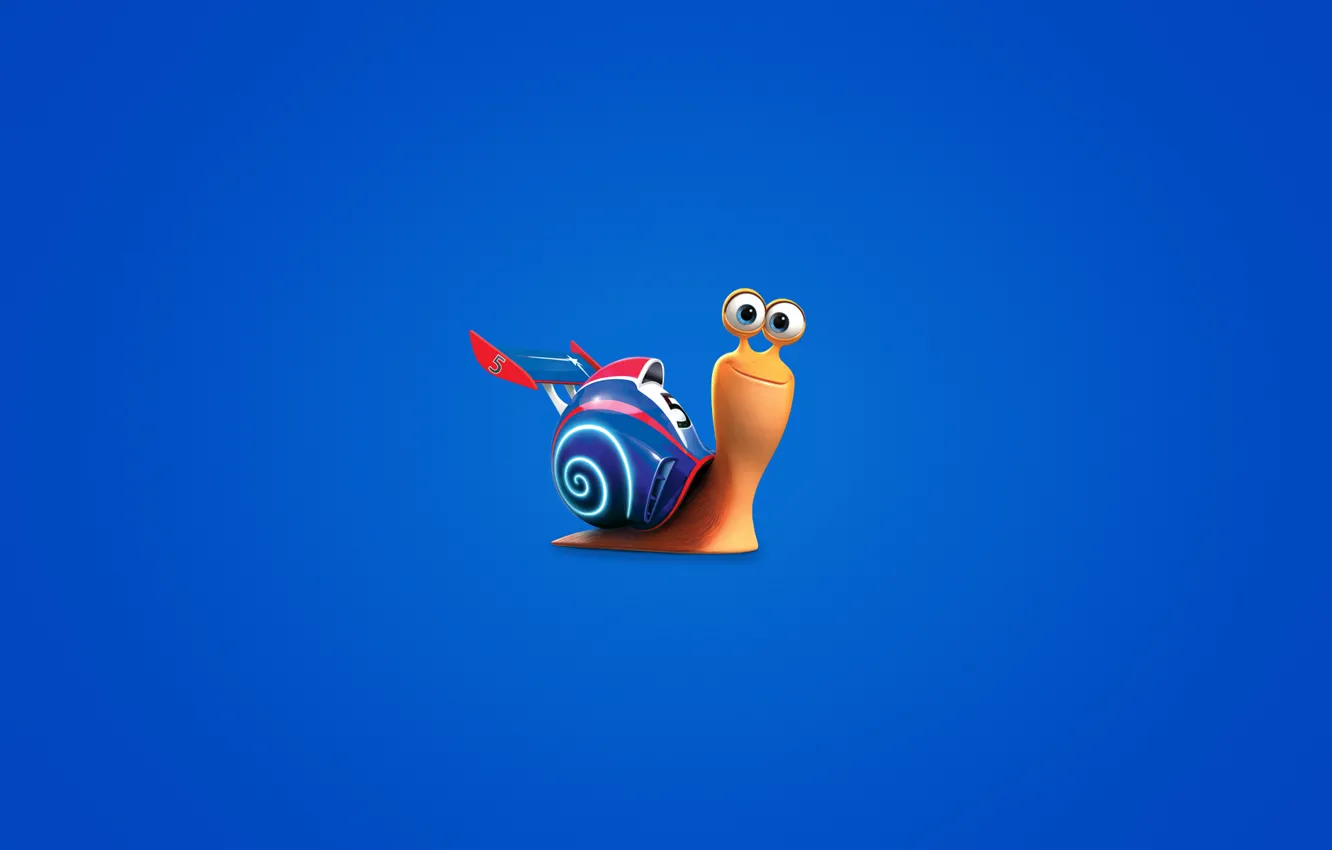 Фото обои улитка, минимализм, синий фон, Turbo, Турбо, snail