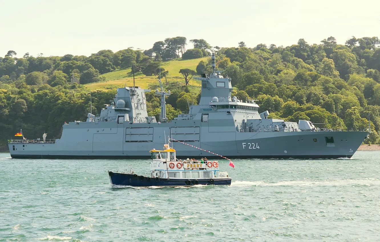 Фото обои фрегат, ВМС Германии, FGS Sachsen Anhalt