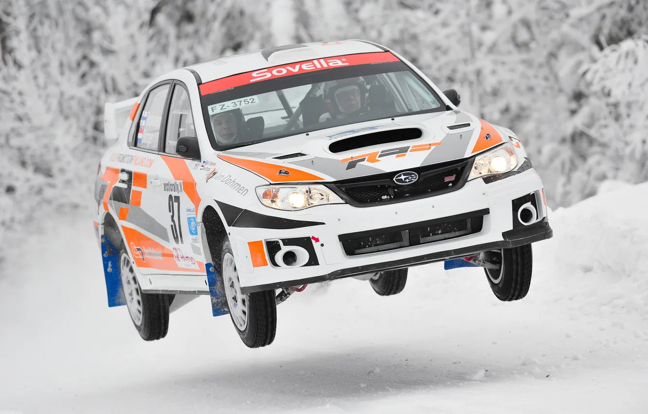 Фото обои Зима, Авто, Белый, Subaru, Impreza, Снег, wrx, WRC