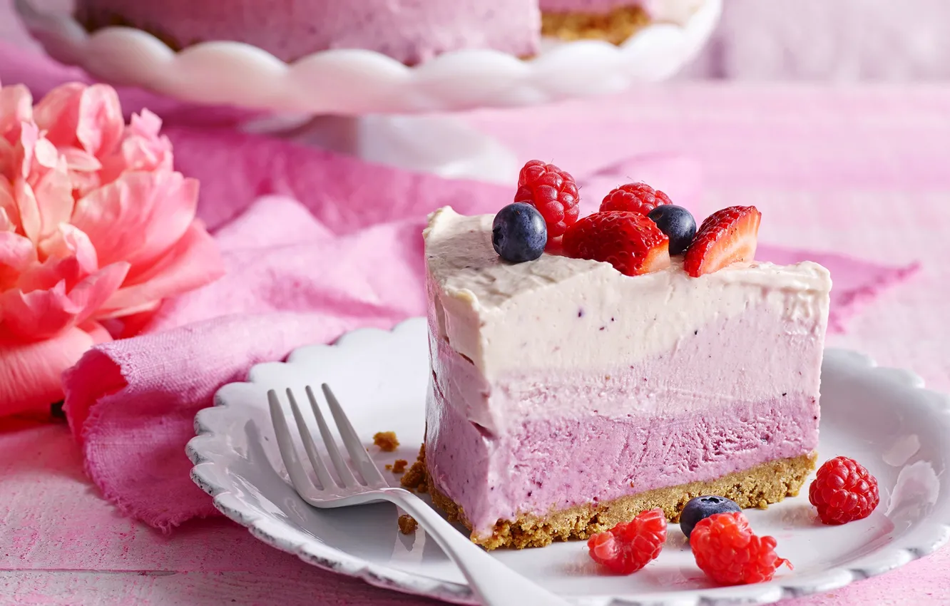 Фото обои ягоды, клубника, торт, пирожное, cake, десерт, выпечка, сладкое