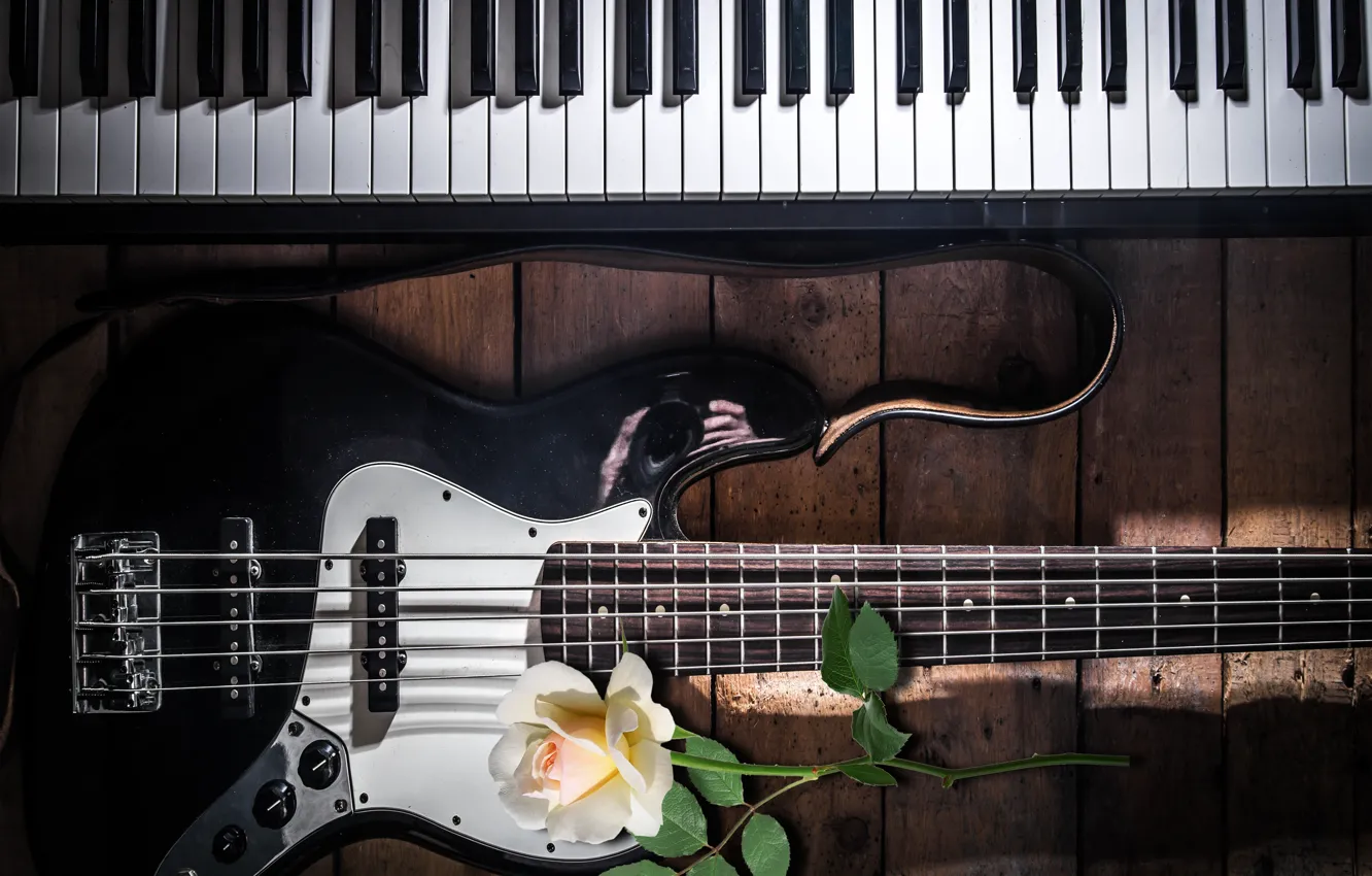 Фото обои music, guitar, rhythm, piano, instrument musical