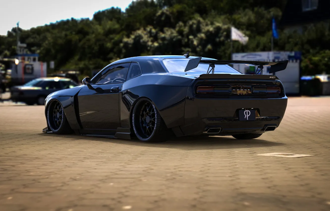 Фото обои Авто, Черный, Машина, Dodge, Challenger, Dodge Challenger, Рендеринг, Concept Art