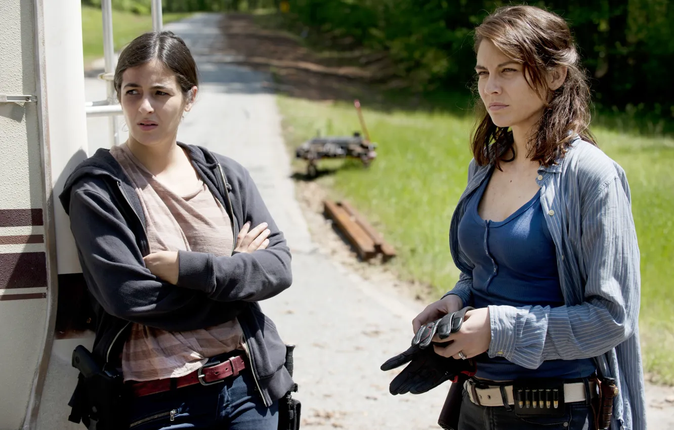 Фото обои Maggie, The Walking Dead, Ходячие мертвецы, Tara, Lauren Cohan, Alanna Masterson