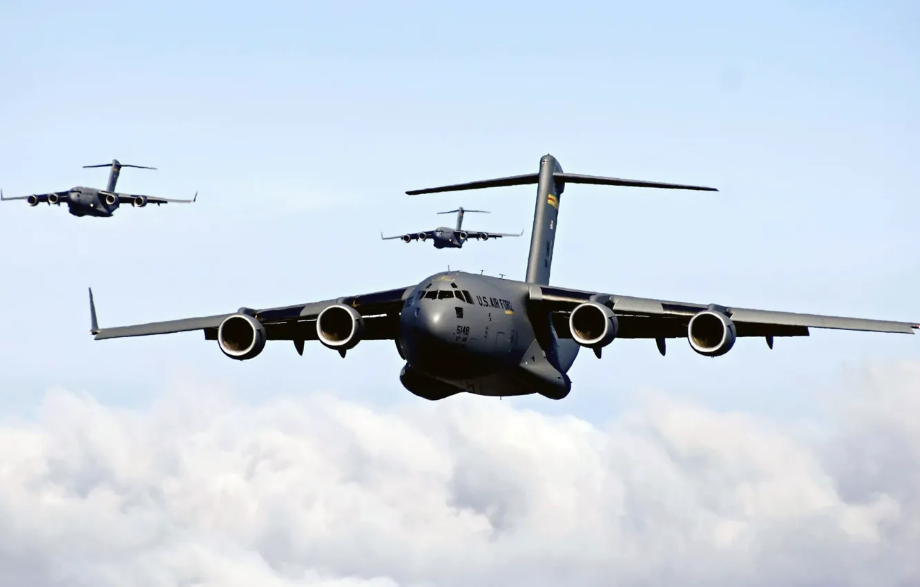 Фото обои Самолет, C-17 globemaster, Военно-транспортный