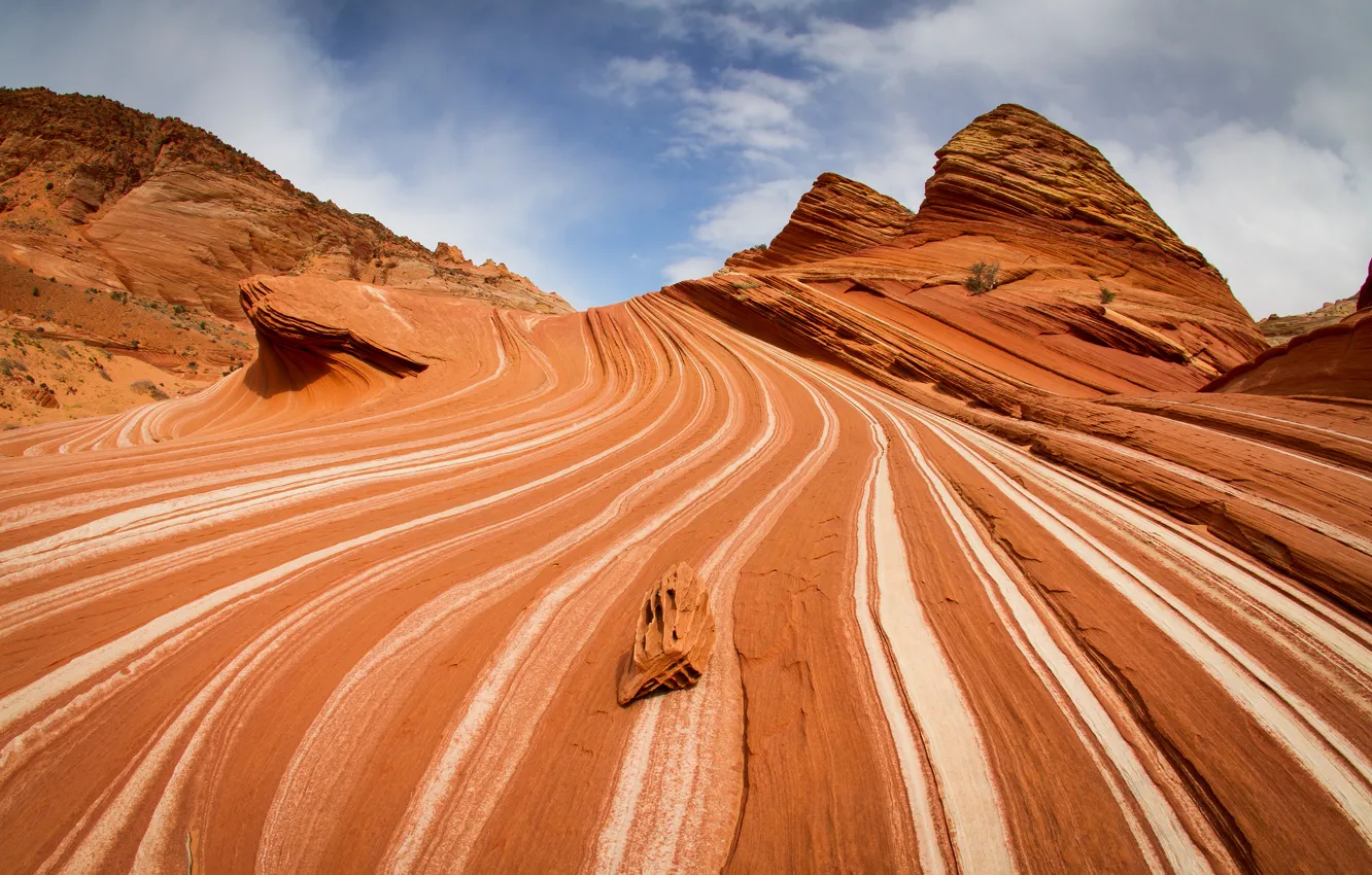 Фото обои небо, линии, скалы, текстура, каньон, Coyote Buttes