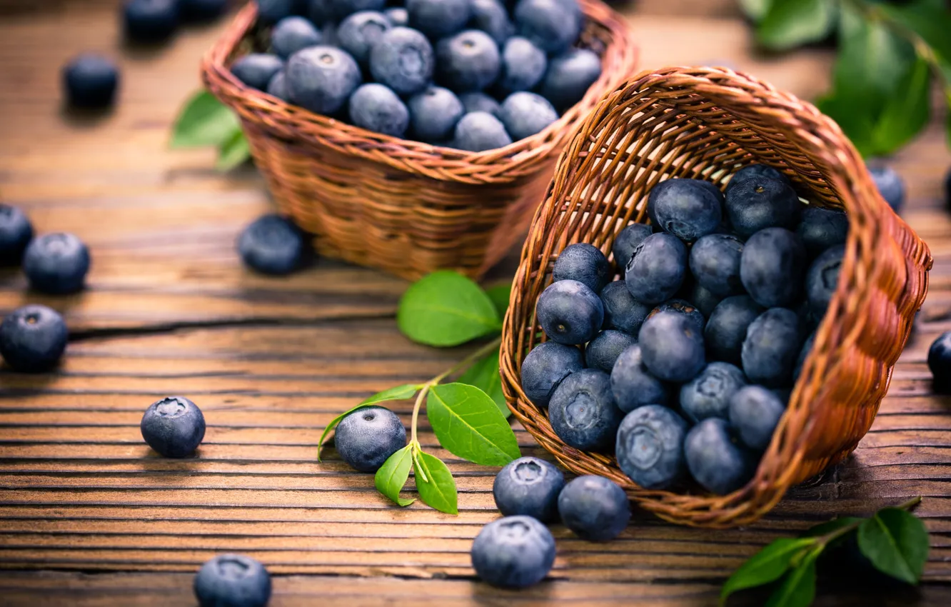 Фото обои ягоды, черника, fresh, wood, blueberry, голубика, berries