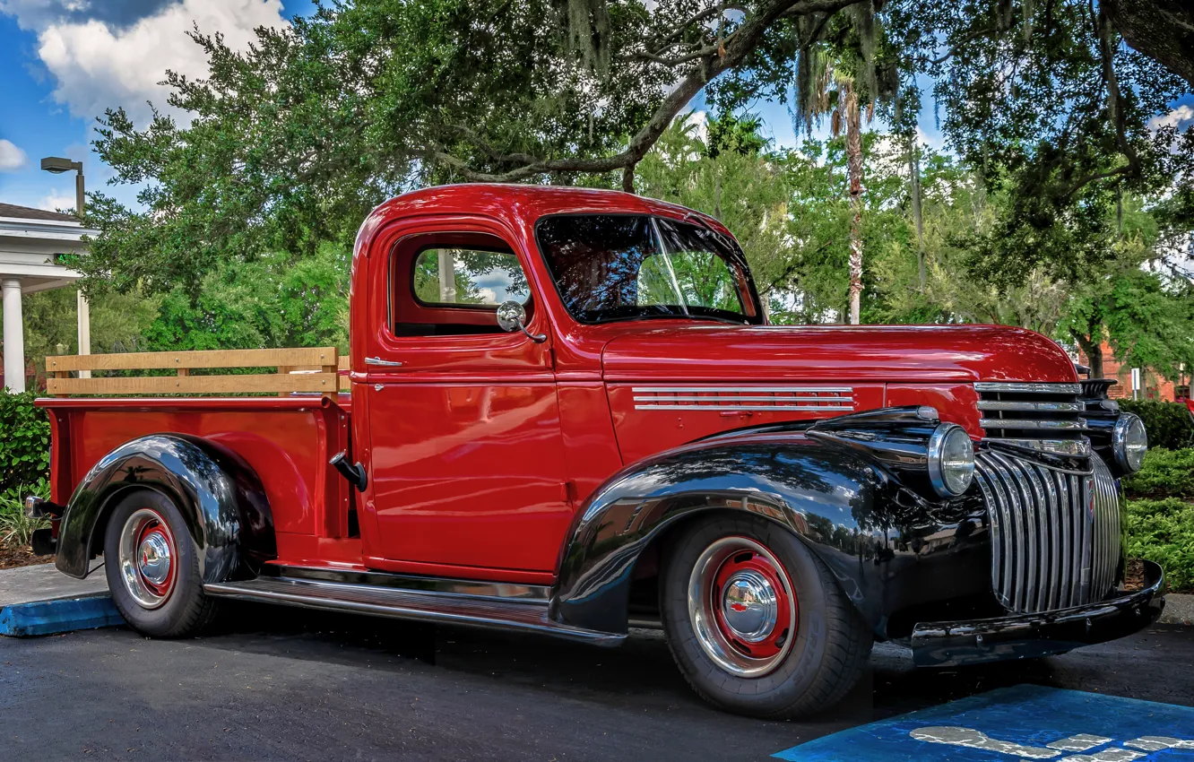 Фото обои ретро, Chevrolet, классика, пикап