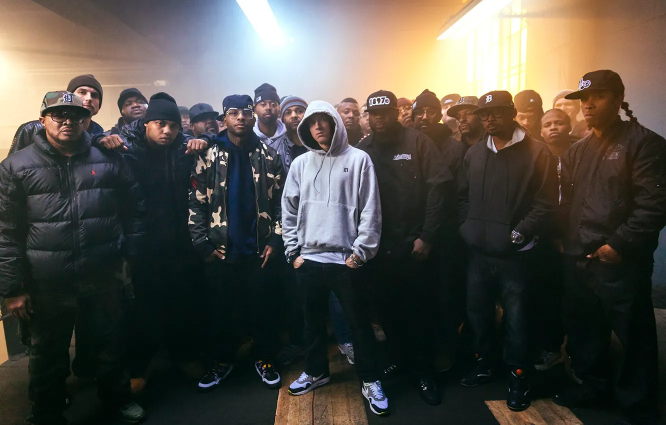 Фото обои банда, кофта, Eminem, Эминем, rap god
