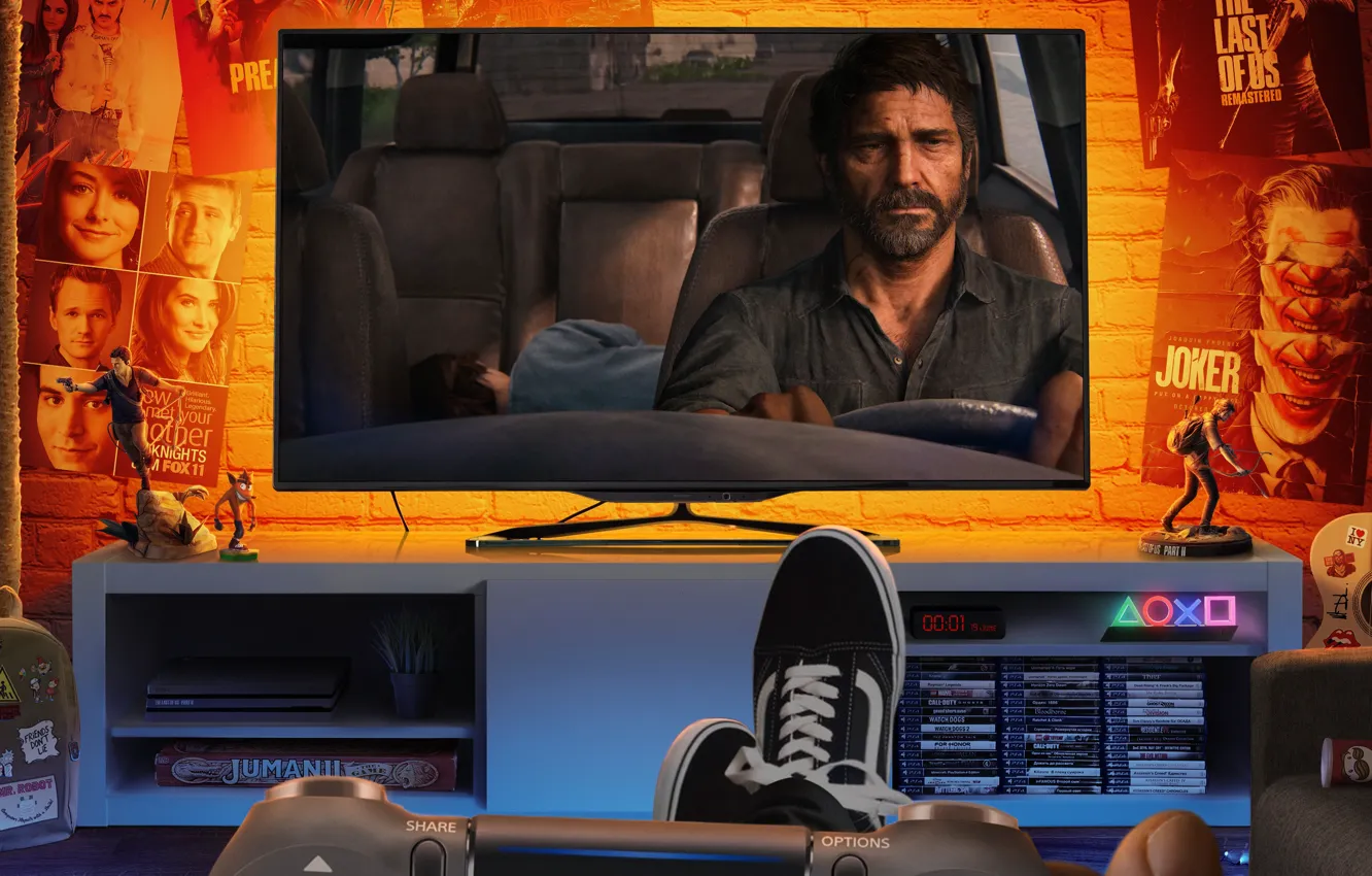 Фото обои gamepad, the last of us part 2, gameroom