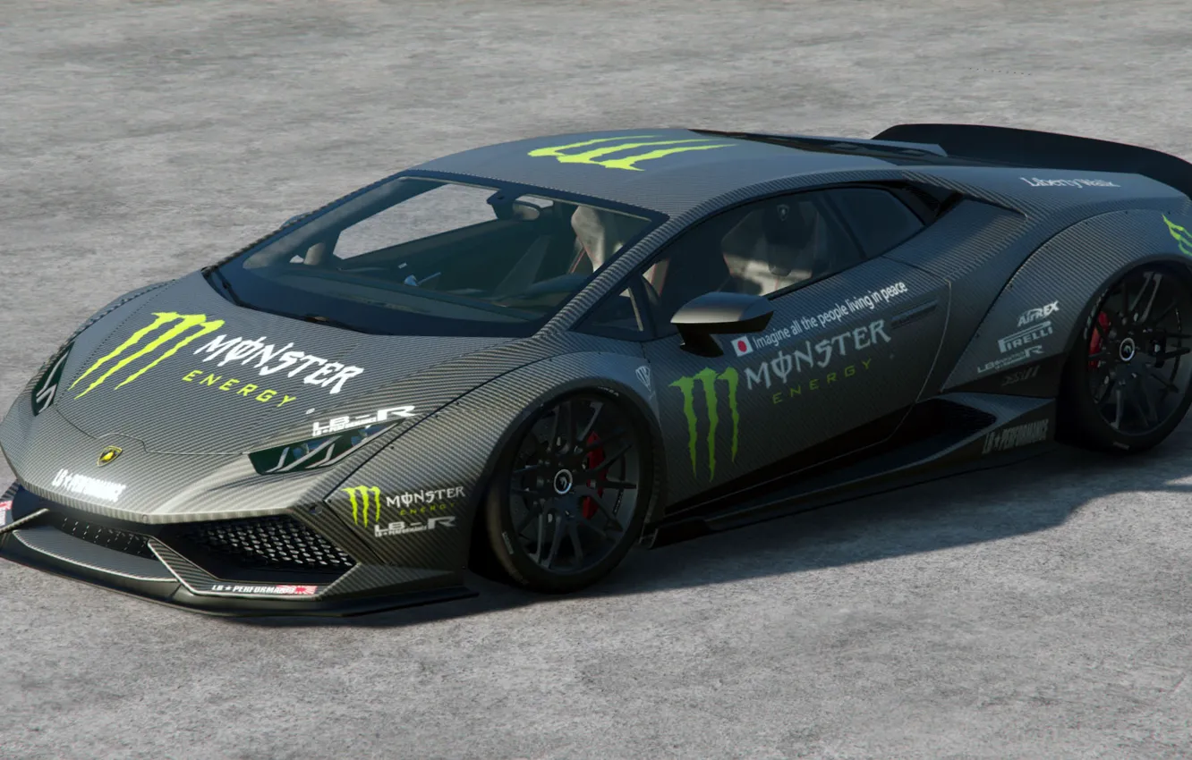 Фото обои Lamborghini, Huracan, LP-610, LibertyWalk, Monster livery