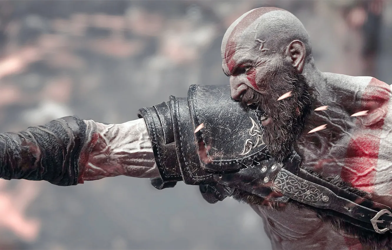 Фото обои Kratos, Forte, poderoso, homem, Deus, Bearb, Deus da guerra, semideus