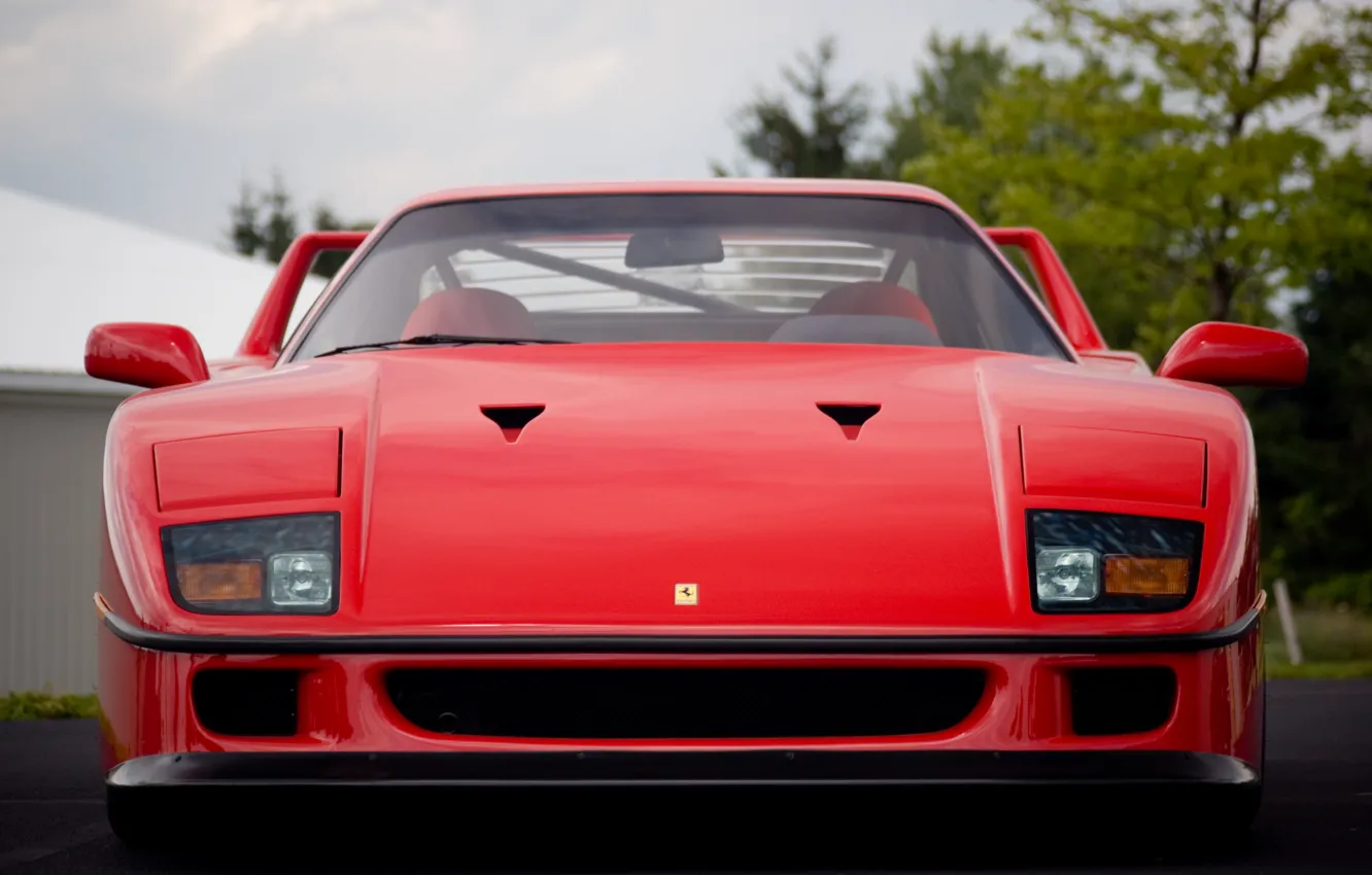 Фото обои Красный, Авто, Машина, Феррари, Ferrari, F40, Суперкар, Supercar