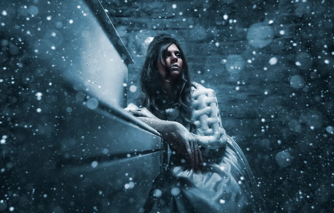 Фото обои холод, девушка, снег, winter queen