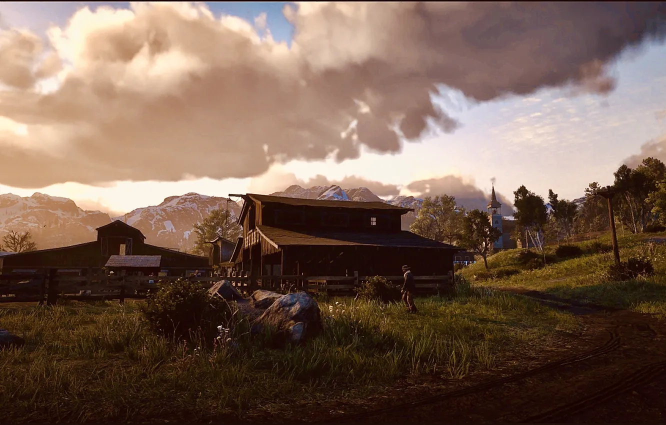 Фото обои HDR, Clouds, Sky, Game, Valentine, Farm, Ranch, UHD