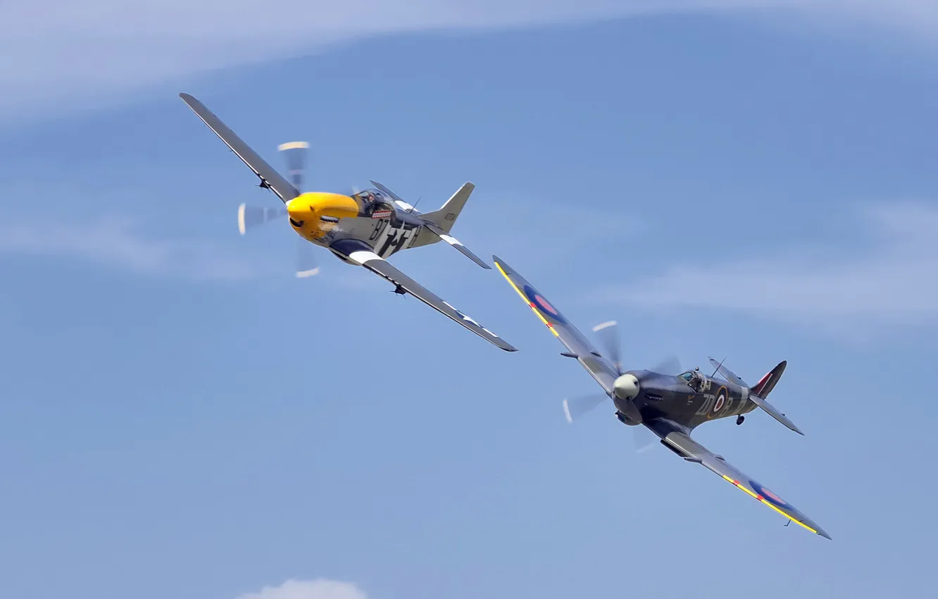 Фото обои небо, самолёты, P51 Mustang