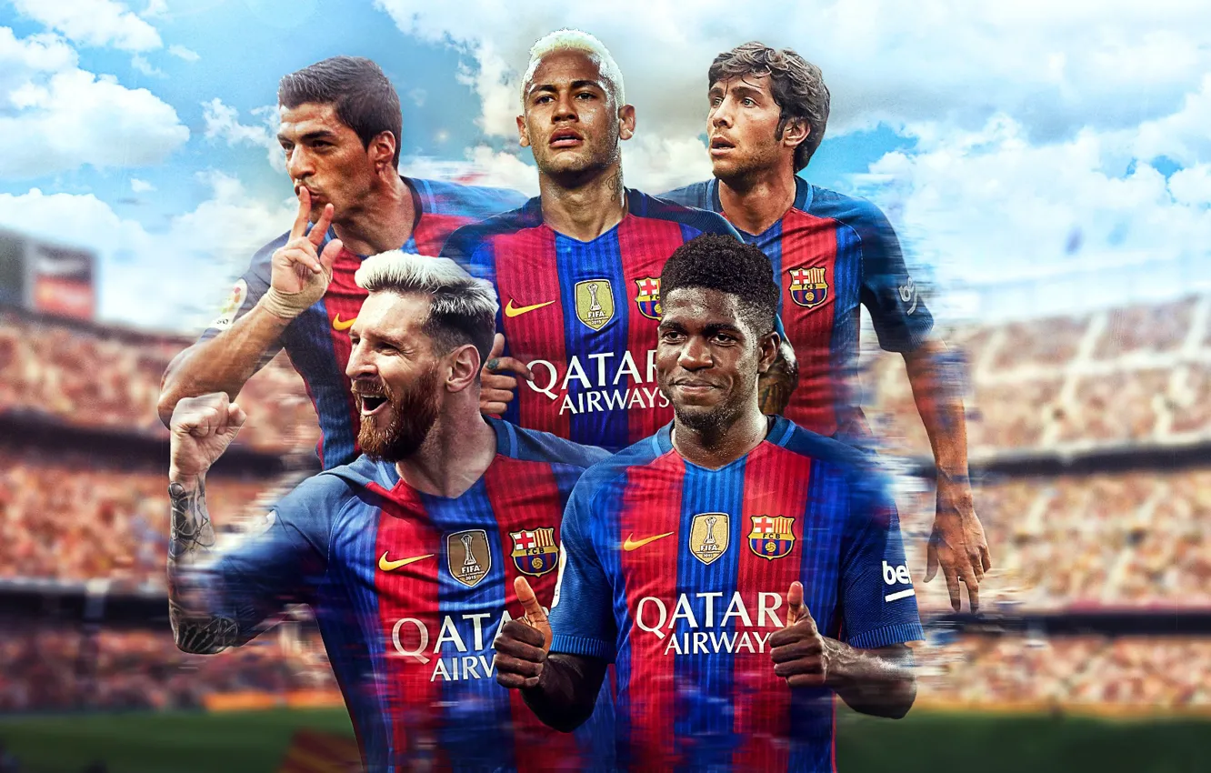 Фото обои wallpaper, sport, stadium, football, Camp Nou, FC Barcelona, players