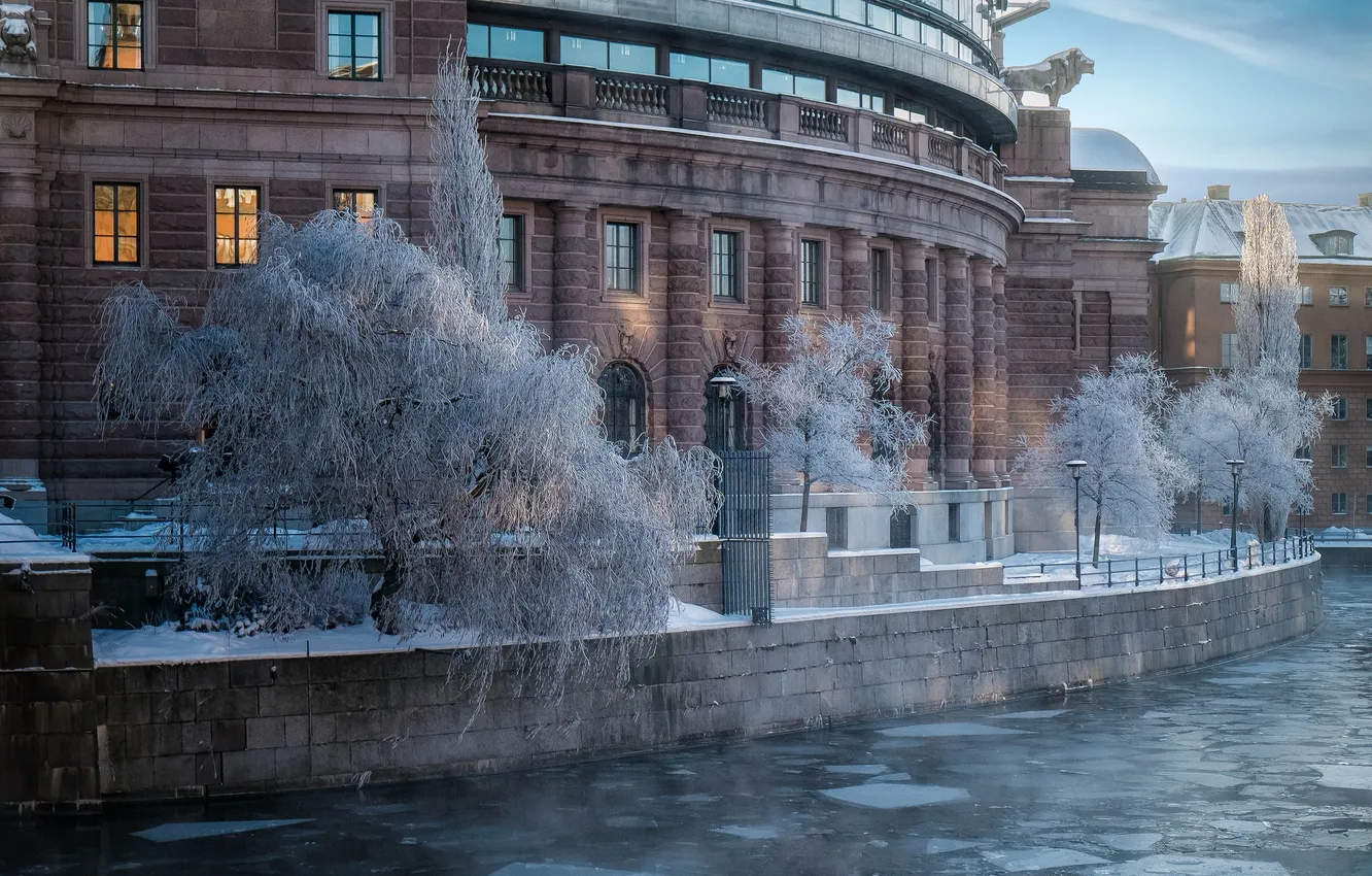 Фото обои здание, Стокгольм, Швеция, парламент