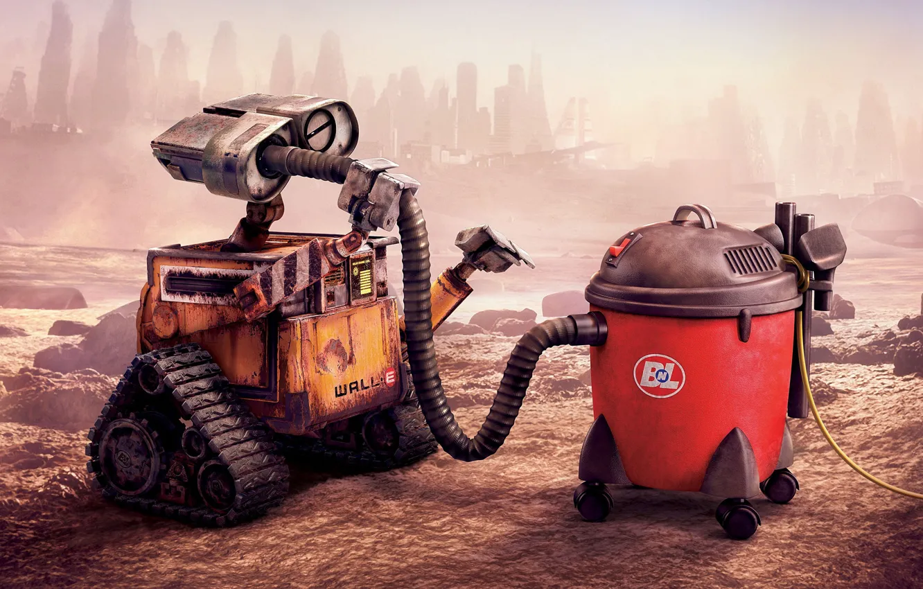 Фото обои Робот, Wall-E, Пылесос, Мусорщик