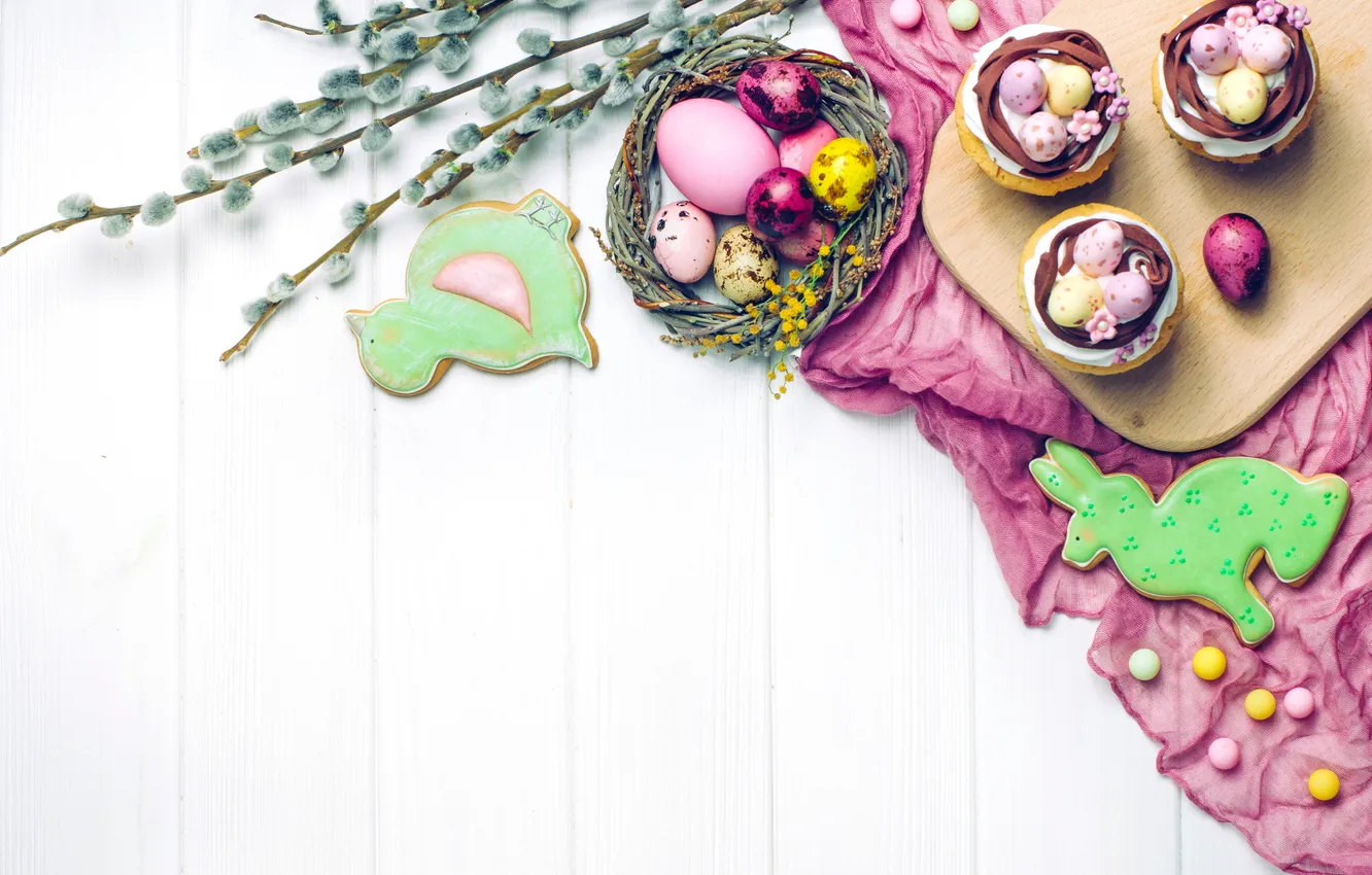 Фото обои цветы, яйца, весна, colorful, Пасха, happy, flowers, spring