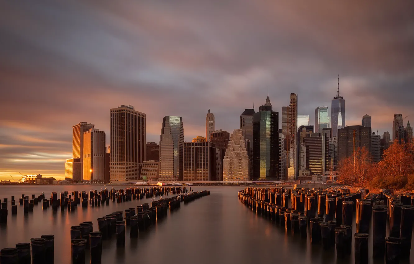 Фото обои new york, manhattan, Brooklyn pier