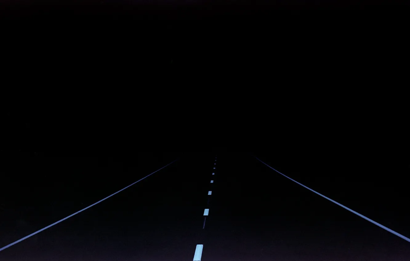 Фото обои дорога, ночь, минимализм