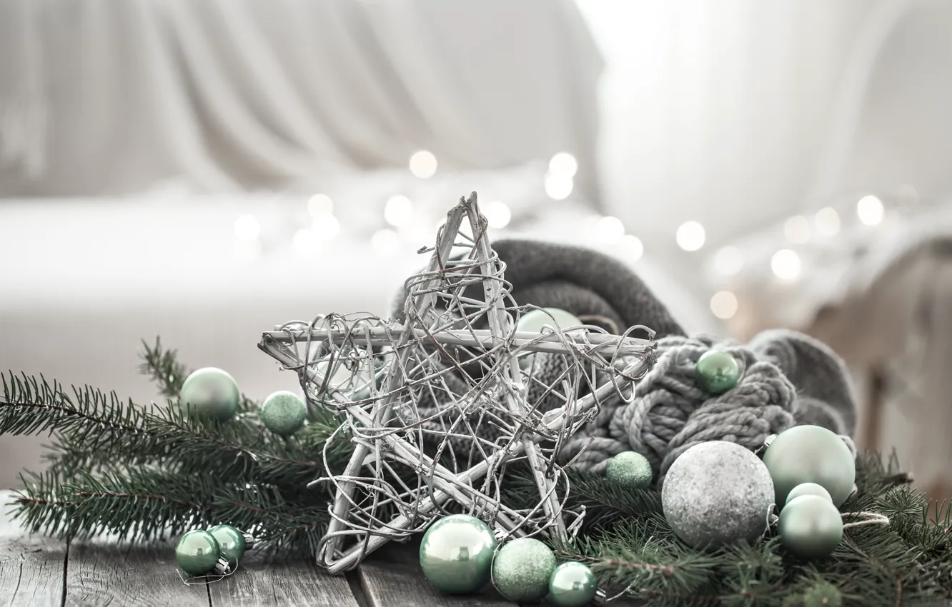 Фото обои украшения, шары, звезда, Рождество, Новый год, christmas, star, new year