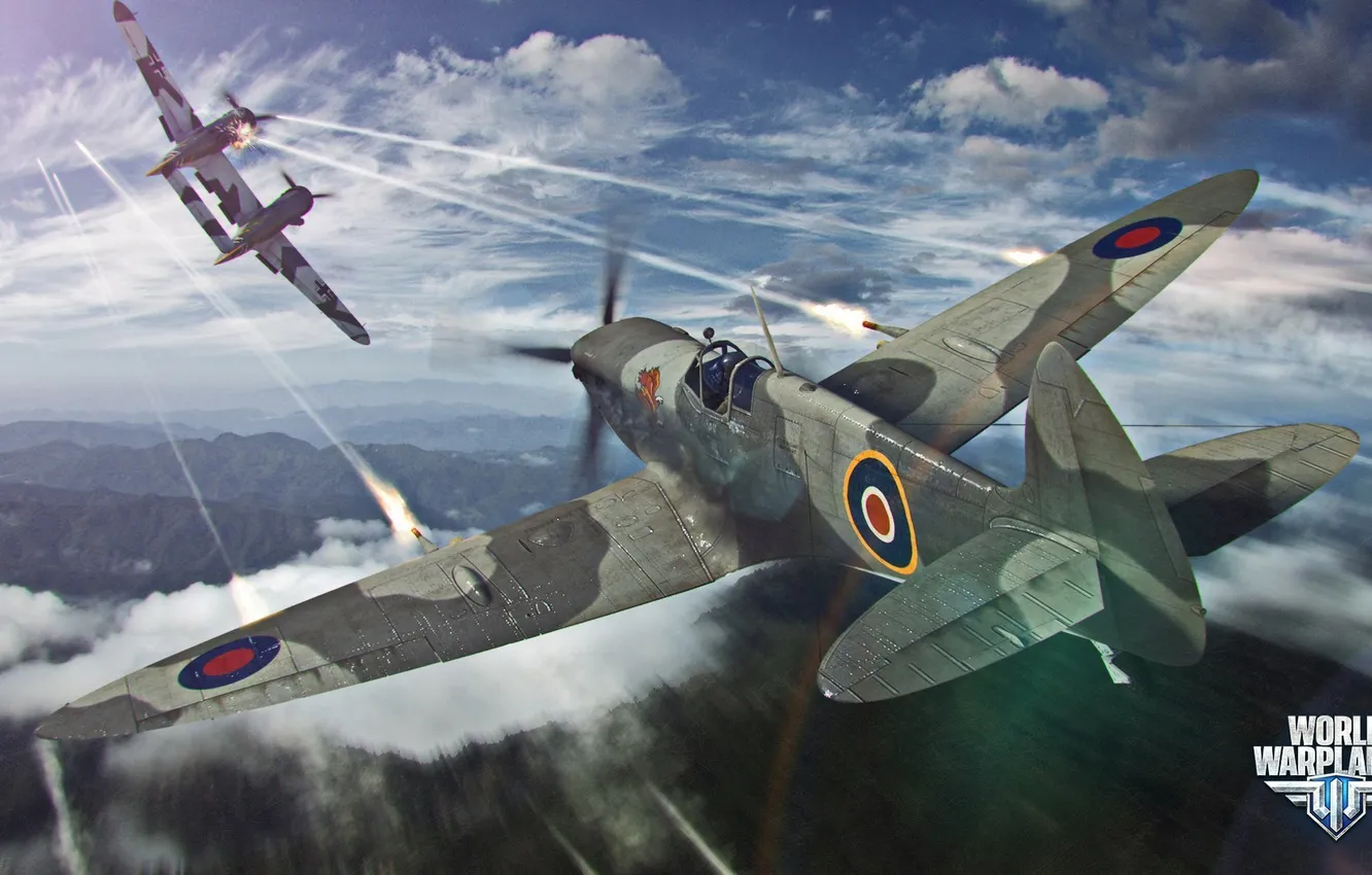 Фото обои небо, облака, самолет, aviation, авиа, MMO, Wargaming.net, World of Warplanes
