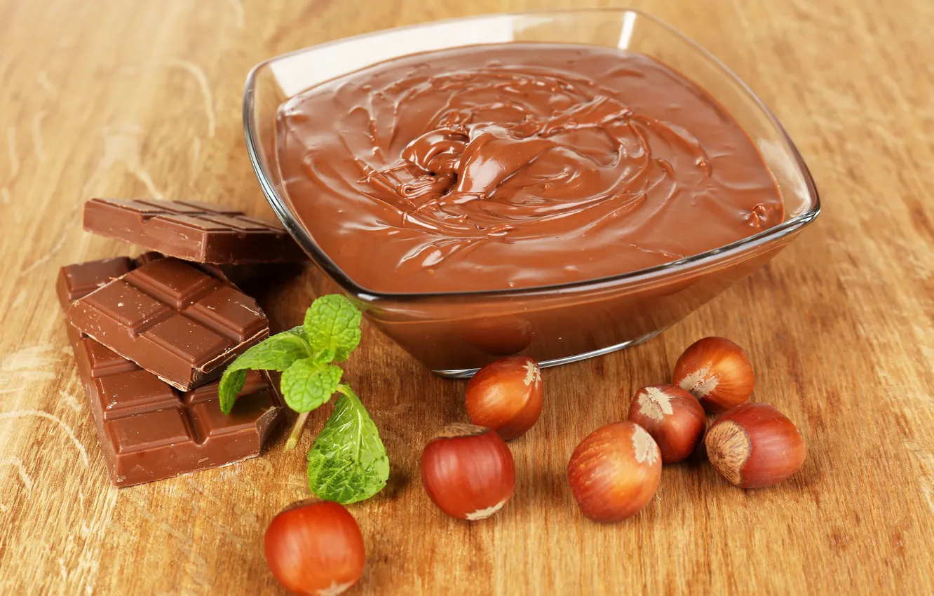 Фото обои шоколад, орехи, десерт, сладкое, chocolate, nuts, паста