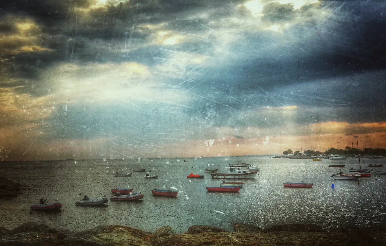 Фото обои city, sea, coast, sunset, photographer, custom, Istanbul, turkey