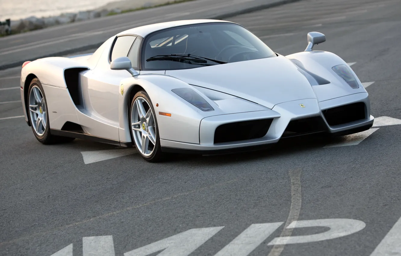 Фото обои Ferrari, silver, supercar, Enzo