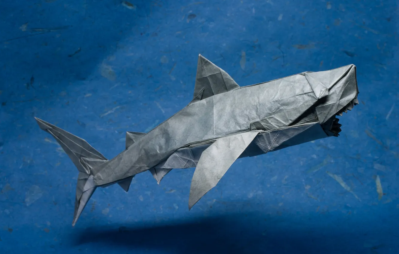 Фото обои бумага, хищник, акула, оригами