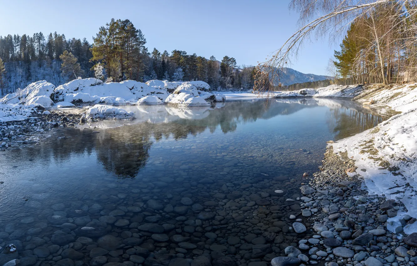 Фото обои Горный Алтай, Голубые озера, Чемальский район